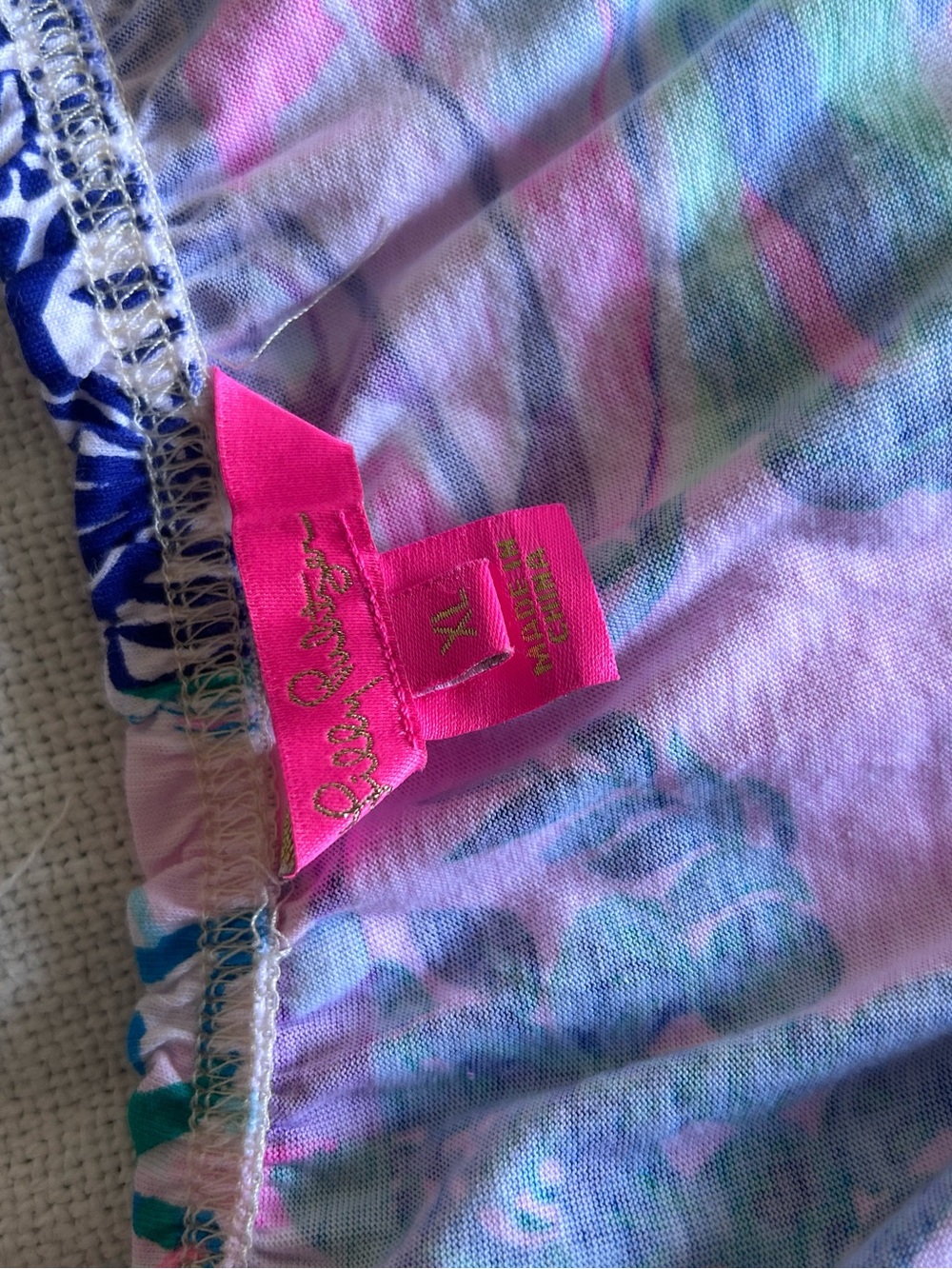 Lilly Pulitzer Pink, Turquoise & Purple Printed Patchwork Dress - Picture 4 of 5